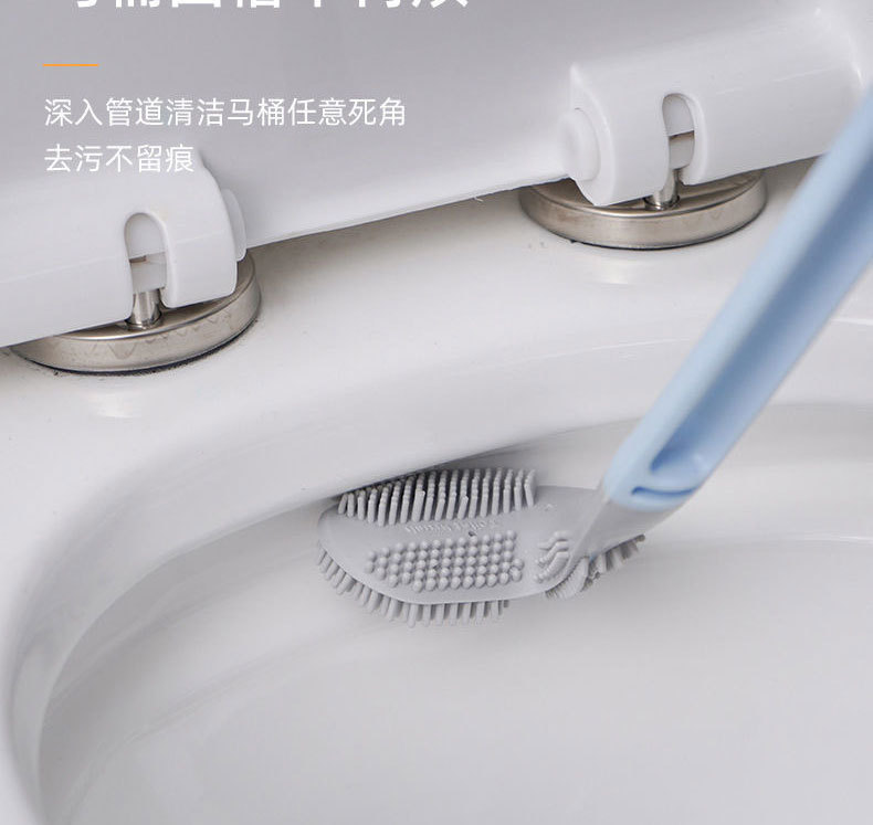 Golf silicone toilet brush, a household toilet cleaning wonder without blind spots, wall-mounted bathroom cleaning brush pic 10