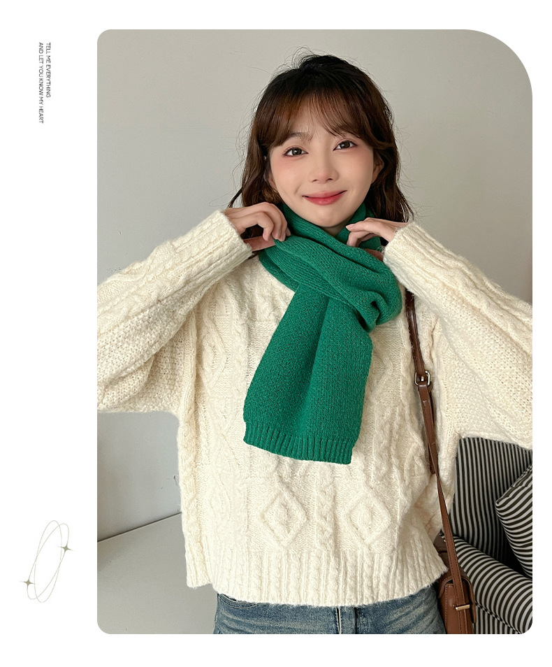 Mars Green Thickened Warm Scarf for Women 2024 New Style faux Cashmere Scarf, Korean style, versatile and warm 2024 New style pic 12