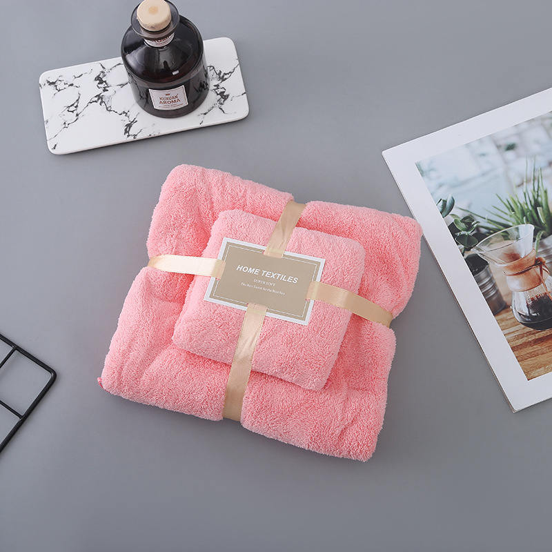 珊瑚绒卫浴两件套加厚柔软吸水浴巾淋浴套装男女同款洗澡毛巾详情18