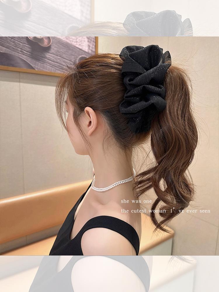 High-end bubble mesh fabric bow clip hair clip for women, large shark clip hair clip headwear at the back of the head pic 37