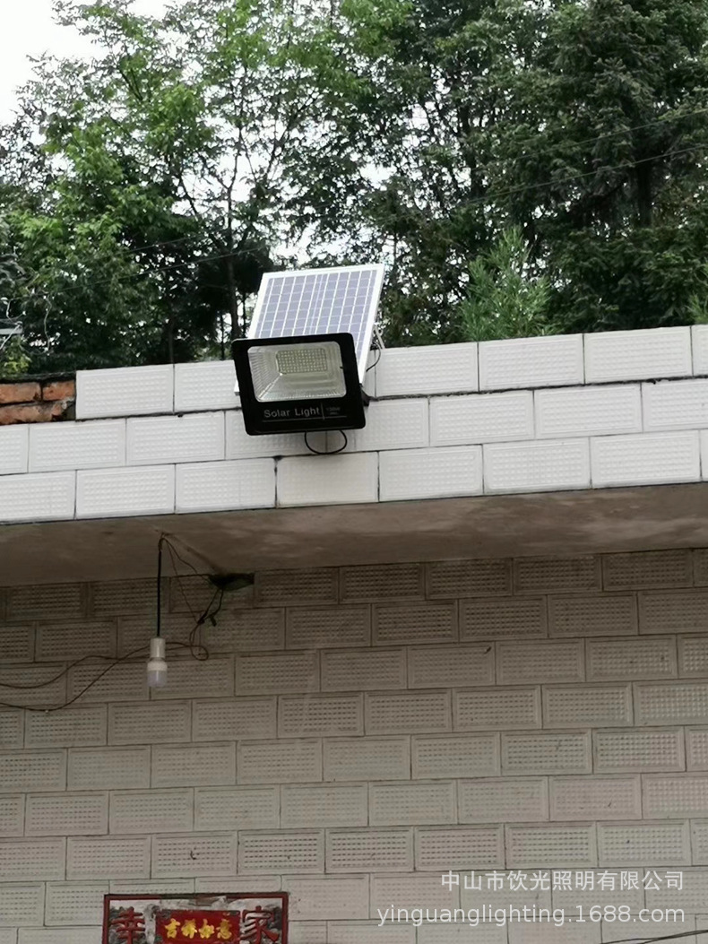 led庭院灯太阳能投光灯60W户外路灯100W花园壁灯光感应广场灯200W详情12