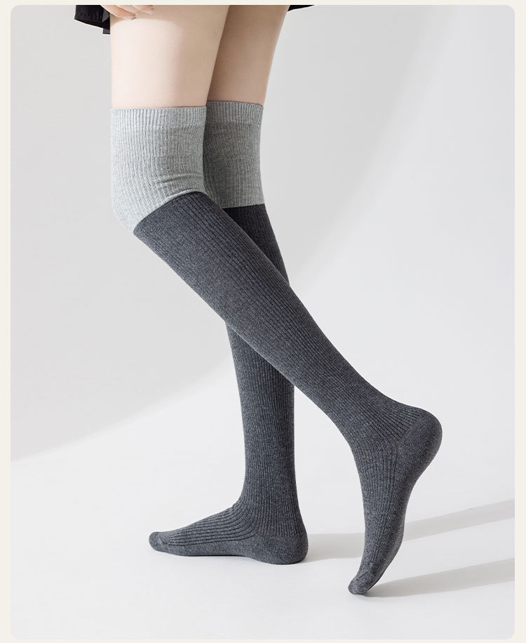 Calcetines stand one piece calcetines mujer primavera otoño invierno calcetines negro patchwork calcetines micro presión calcetines jk rodilleras calcetines one piece pic 15