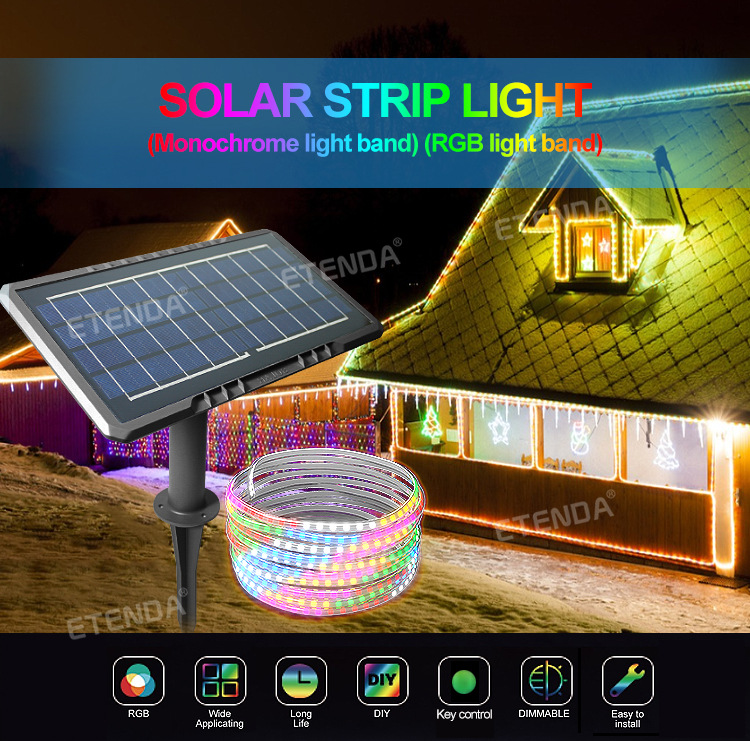 Wholesale solar led light strips, Christmas light decoration, flicker-free low-voltage intelligent light strips pic 1