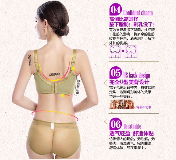 LUOA Thin, adjustable, large cup, large size, anti-bulging bra and undergarment 75E80D85F pic 12