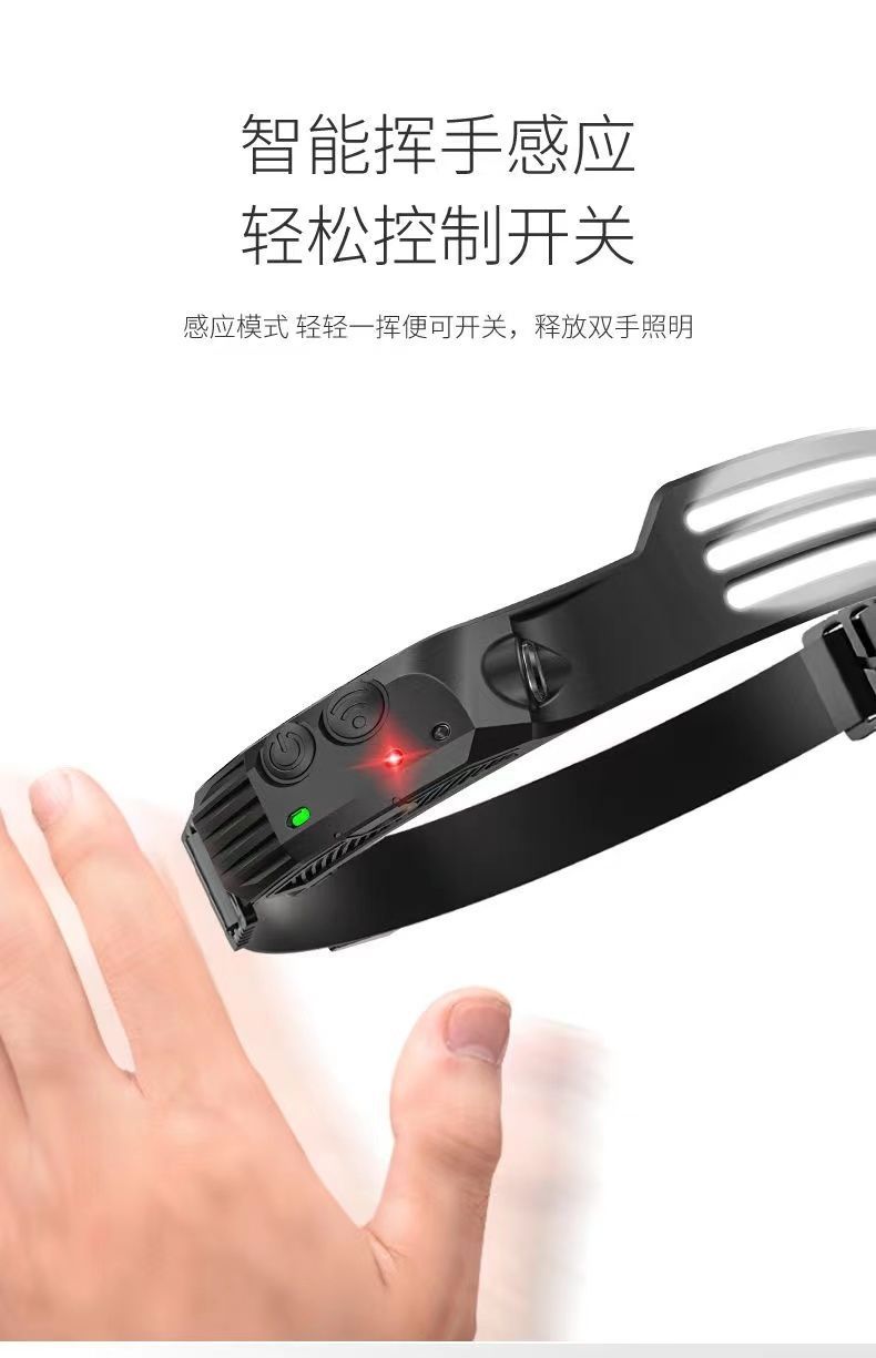 The new USB mini multi-functional headlamp, hand-waving sensor head-mounted COB powerful flashlight, is a must-have for outdoor fishing and night walks, as well as other outdoor items pic 10
