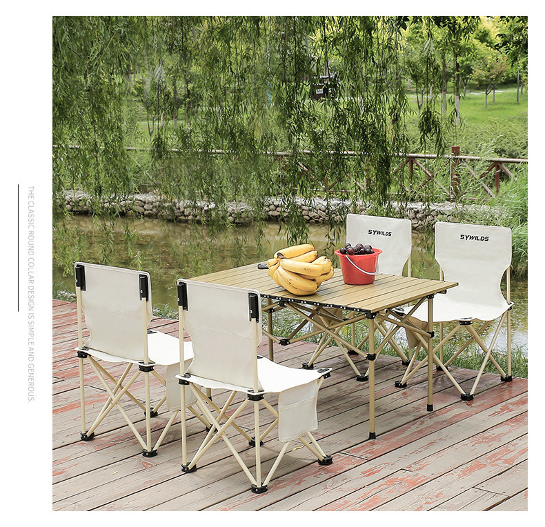 Outdoor folding chairs, table and chair sets, folding sketching chairs, portable picnic and camping titanium steel tables, egg roll tables pic 13