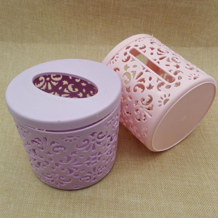 M7642  镂空圆纸巾桶 纸巾盒卷纸器纸巾抽义乌2元店地摊夜市货源详情3