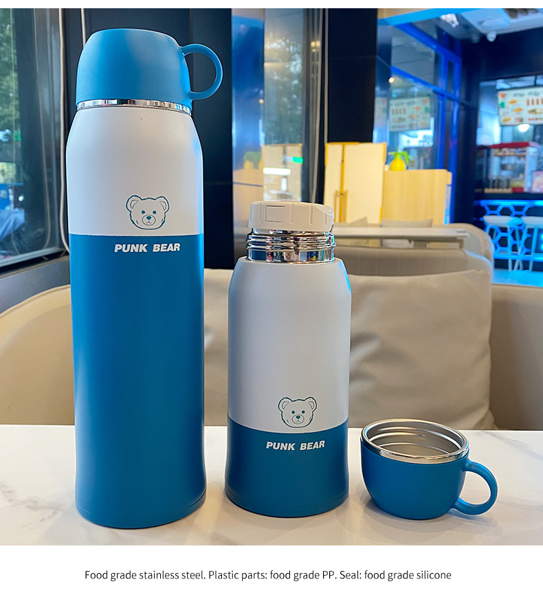 Punk Bear brand large-capacity 316 insulated flasks, 1L large water cups, portable outdoor water bottles, insulated cups wholesale pic 23