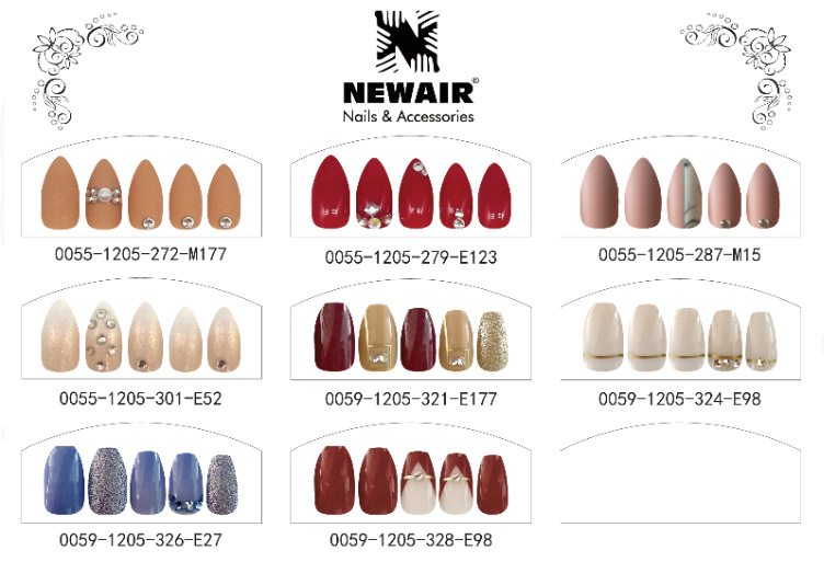 24 piezas acabadas uñas parches adhesivos adhesivos traseros transfronterizos europa y américa parches de uñas falsas bandas de diamantes nupcias uñas parches de uñas color de la piel rojo pic 5