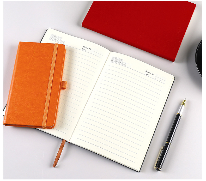 A5笔记本绑带本子商务记事本软皮学生文具日记本手账本批发印logo详情15