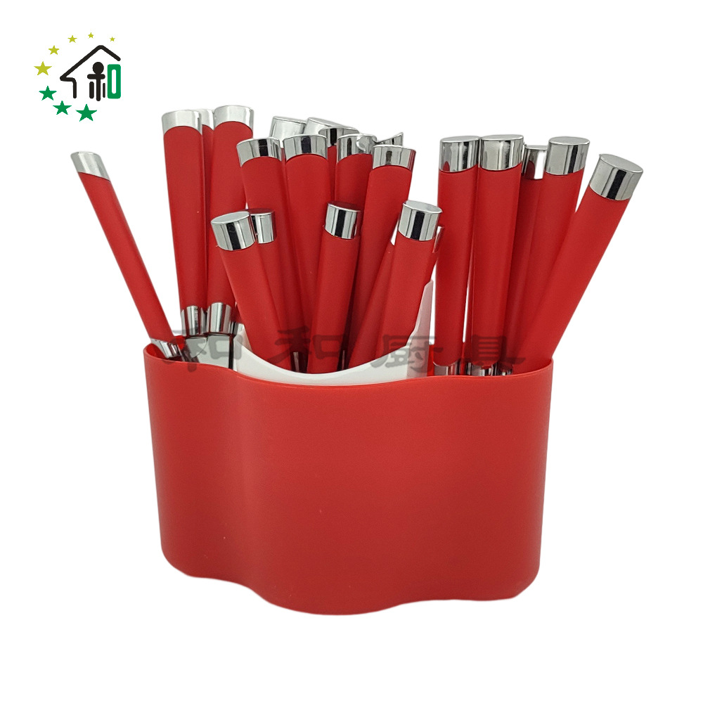 收纳桶塑料手柄西餐牛排餐具不锈钢刀叉勺子24件套装 cutlery set详情22