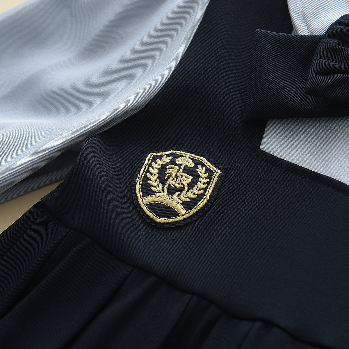 女童公主裙学院风秋季新款裙子衬衫儿童2024假两件连衣裙幼儿园详情4