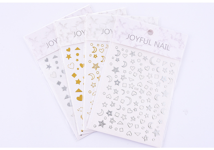 New Instagne-style star and moon nail stickers, Japanese and Korean waterproof and long-lasting gold-embossed 3d nail stickers and nail decals pic 24