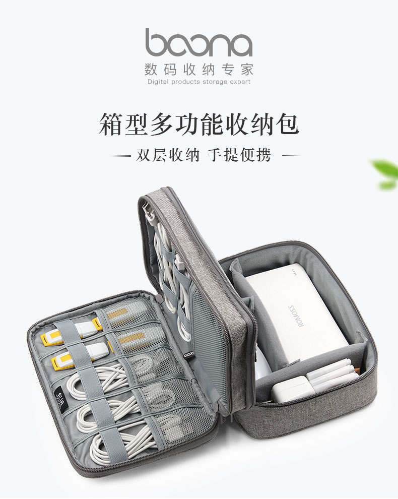 包纳 厂家直销耳机收纳盒数据线数码收纳包硬盘充电宝电源保护套详情1