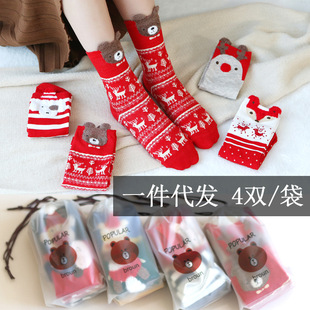 礼盒女士兔羊毛袜子 冬天韩国卡通保暖加厚中筒袜子盒装 厂家批发详情29