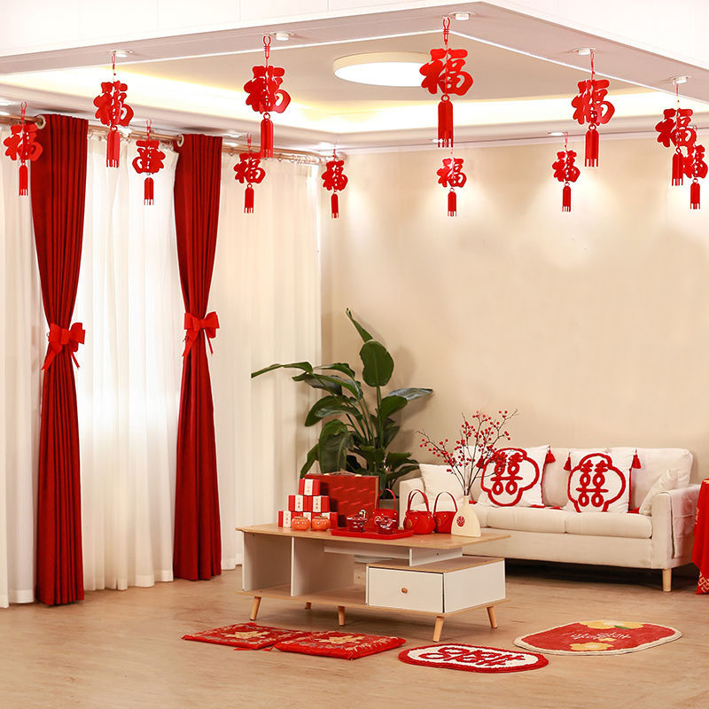 新年装饰品福字挂件壁挂灯笼房门春节过节挂饰客厅商场立体福挂饰详情5