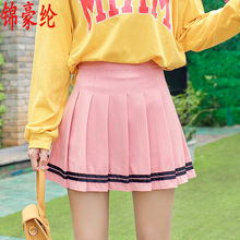 毛呢短裙女秋冬季新款黑色百褶裙高腰韩版a字修身显瘦大码半身裙详情9