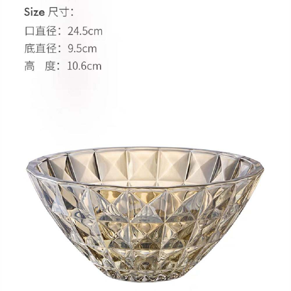 宇行玻璃水晶玻璃果盘米饭碗沙拉甜品碗透明碗圆形碗凉菜小吃水果酒吧果斗详情27