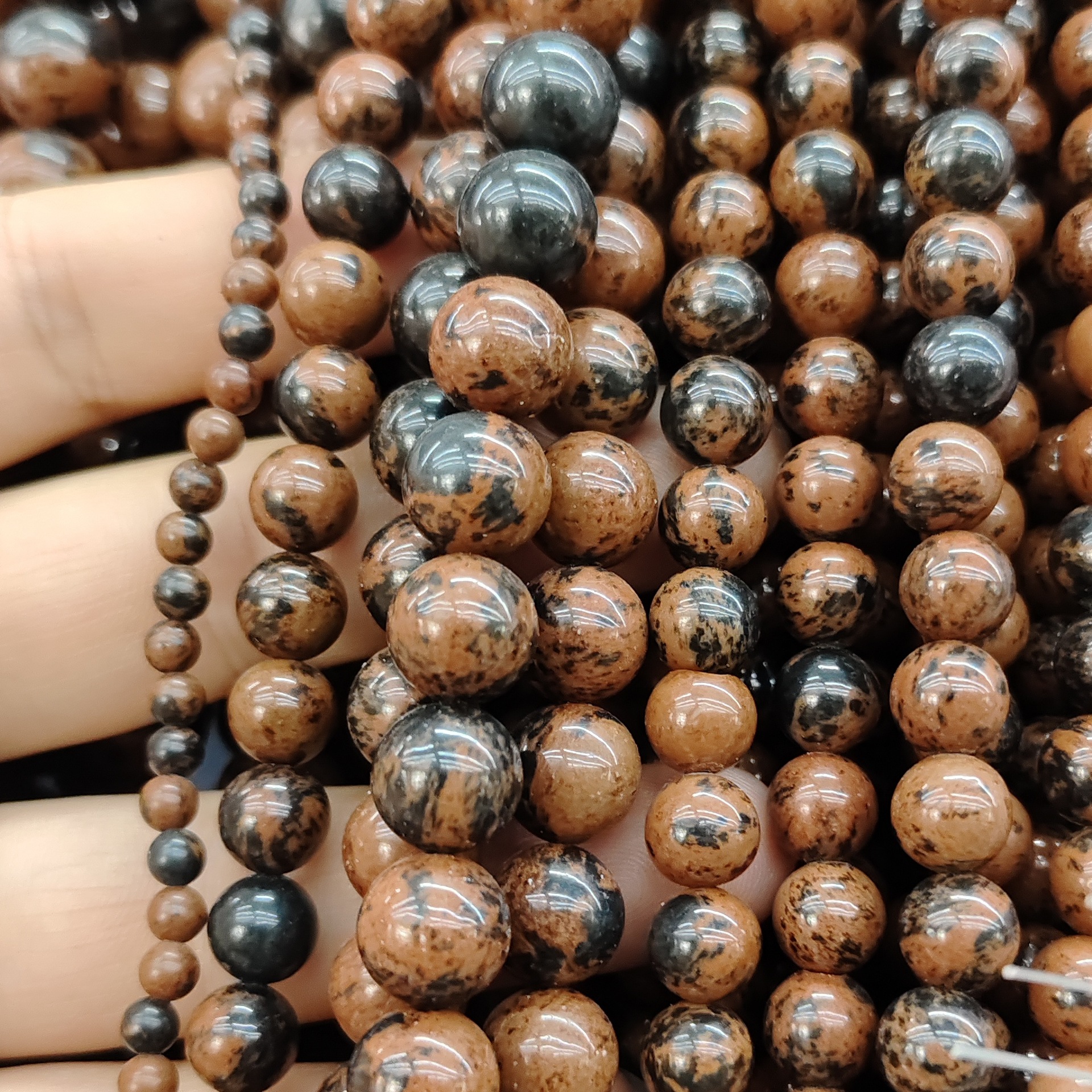天然石圆珠 杂石野石散珠DIY饰品配件手串手工串珠材料半成品现货详情53