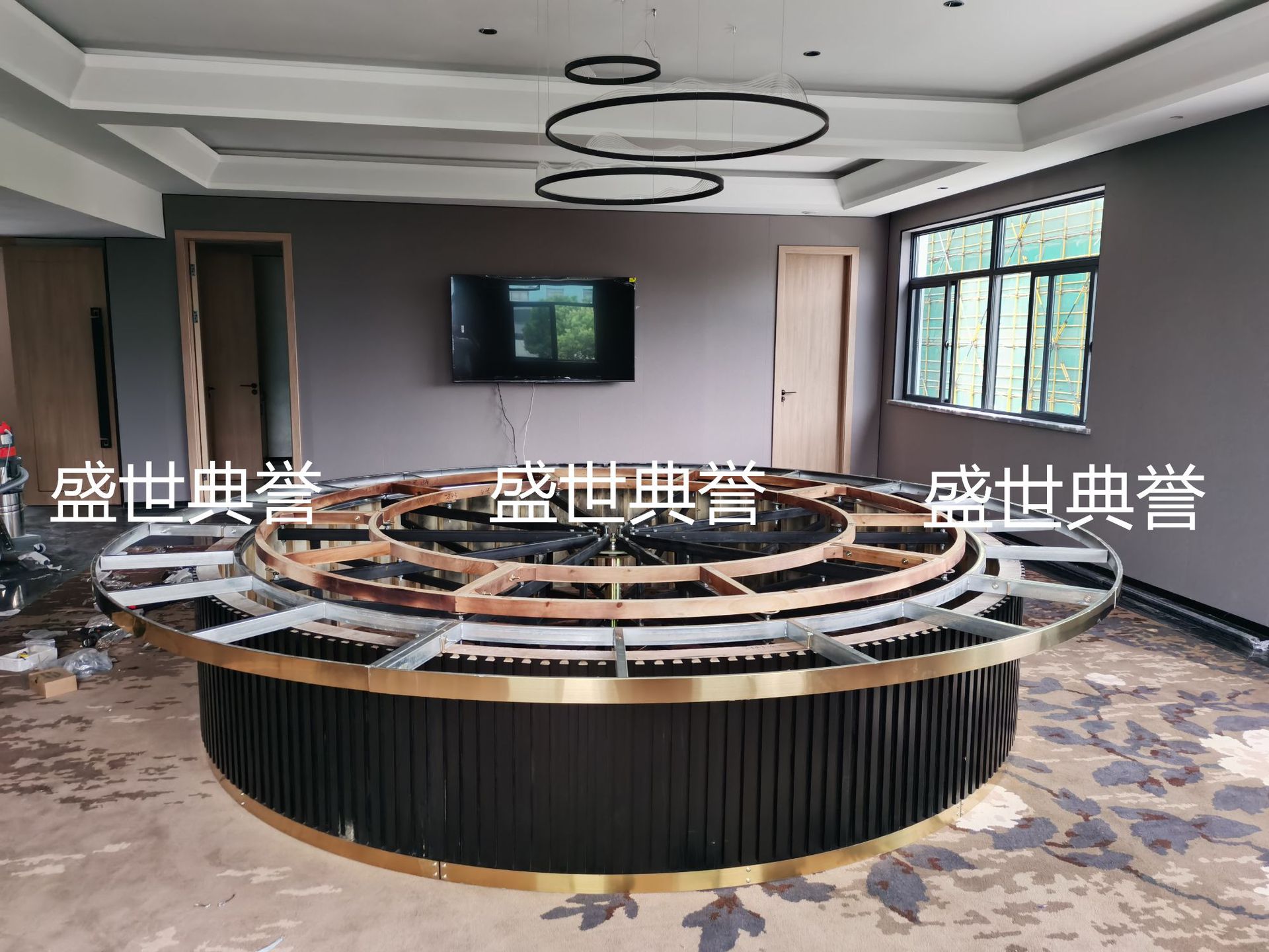 Electric round table, seafood restaurant, private room, marble electric table, high-end club, 20-person table at Shaoyang International Hotel pic 2