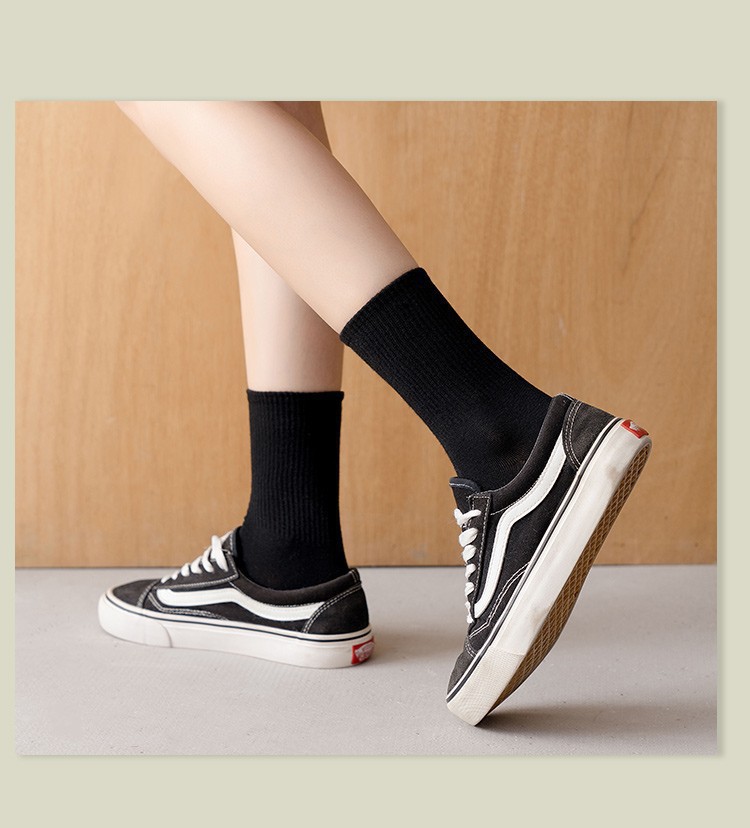 袜子地摊一件代发袜子男女士运动袜短袜纯色百搭束腰中长筒袜春秋夏四季船袜子批发一件代发详情7