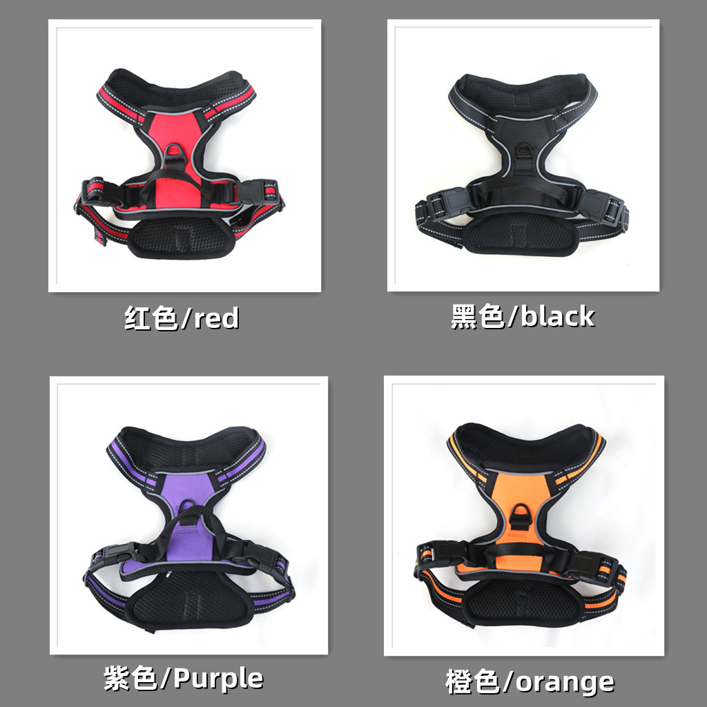 Amazon reflective pet chest strap dog leash explosion-proof chest strap dog vest type leash pic 4