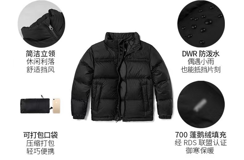 现货北脸面TNF1996羽绒服350克90绒芯片美版700刺绣男女款外套潮详情5