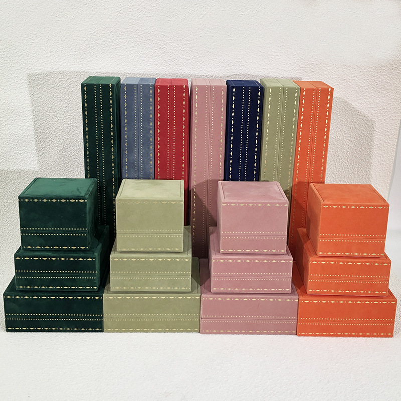 New high-end encrypted velvet printed ring box, pendant, necklace box, bracelet and chain, fashionable storage packaging box pic 1