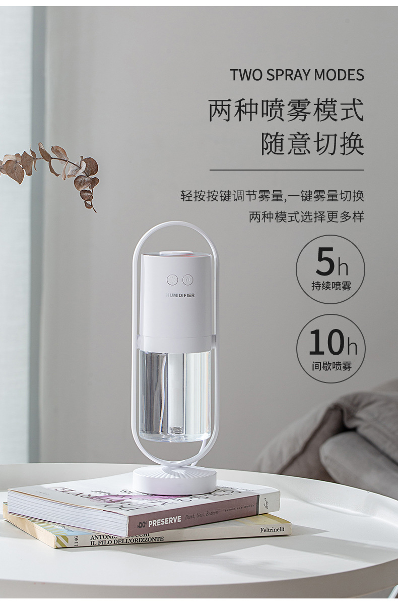 Creative rotatable projection USB charging mini Magic Shadow humidifier Moisturizing, hydrating, anti-dryness air purifier pic 12