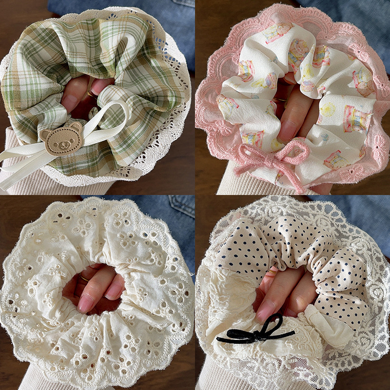 Spring and Summer hair band Collection: Cute trendy hair bands, feminine lace trim hair accessories, sweet and fresh large intestine hair bands pic 16