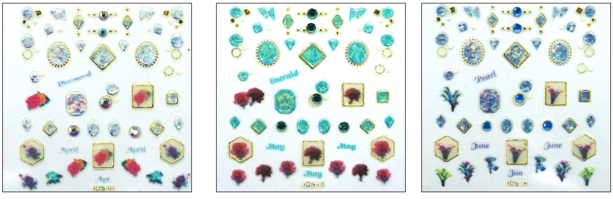 3D nail stickers, nail art stickers, laser stickers, new process, super adhesive back glue process pic 14