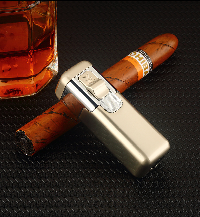 HL1005强力四火直冲蓝焰充气打火机男式金属雪茄防风气体打火机详情13