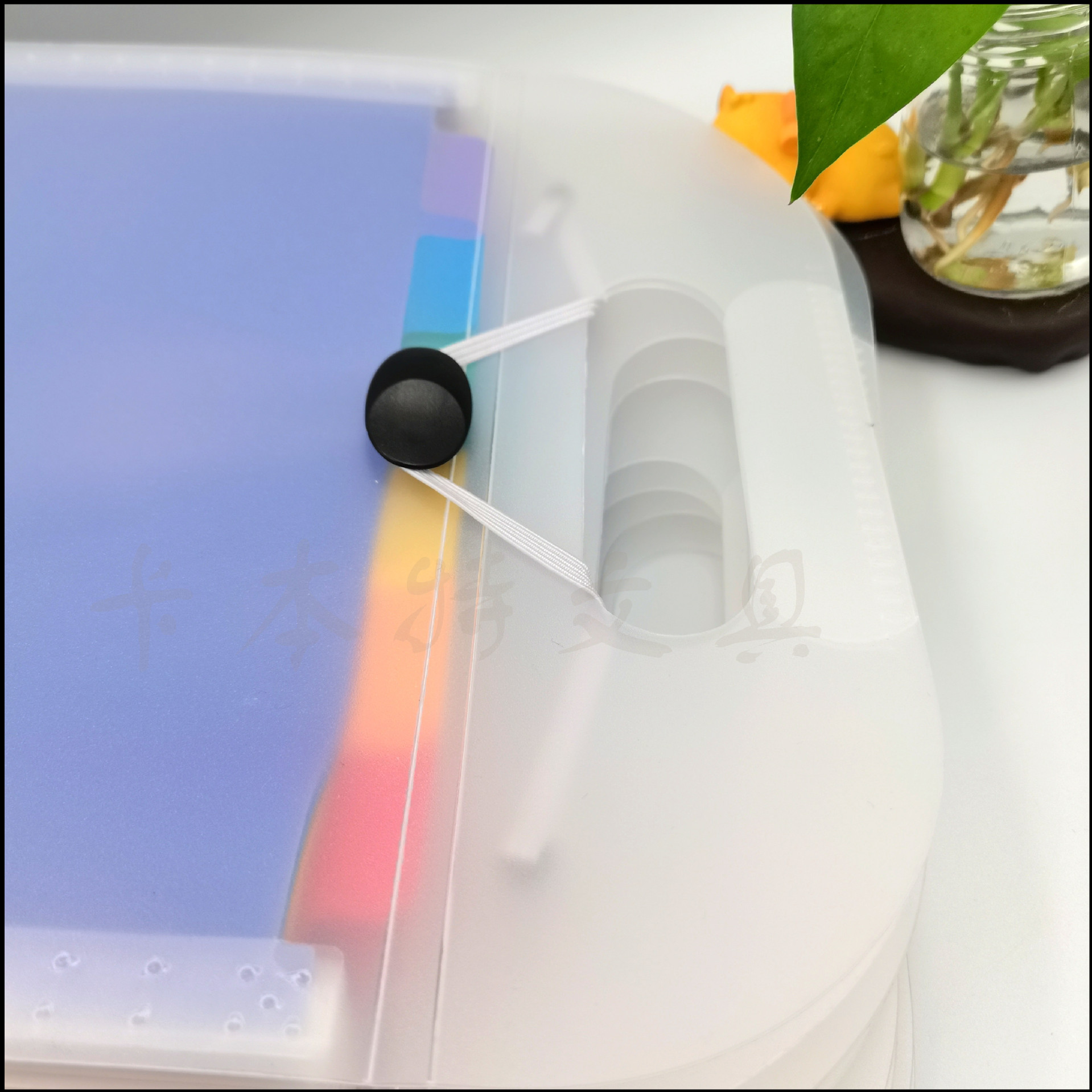 磨砂透明风琴包13层竖款A4票据资料包绑带竖款文件收纳包文件夹详情6