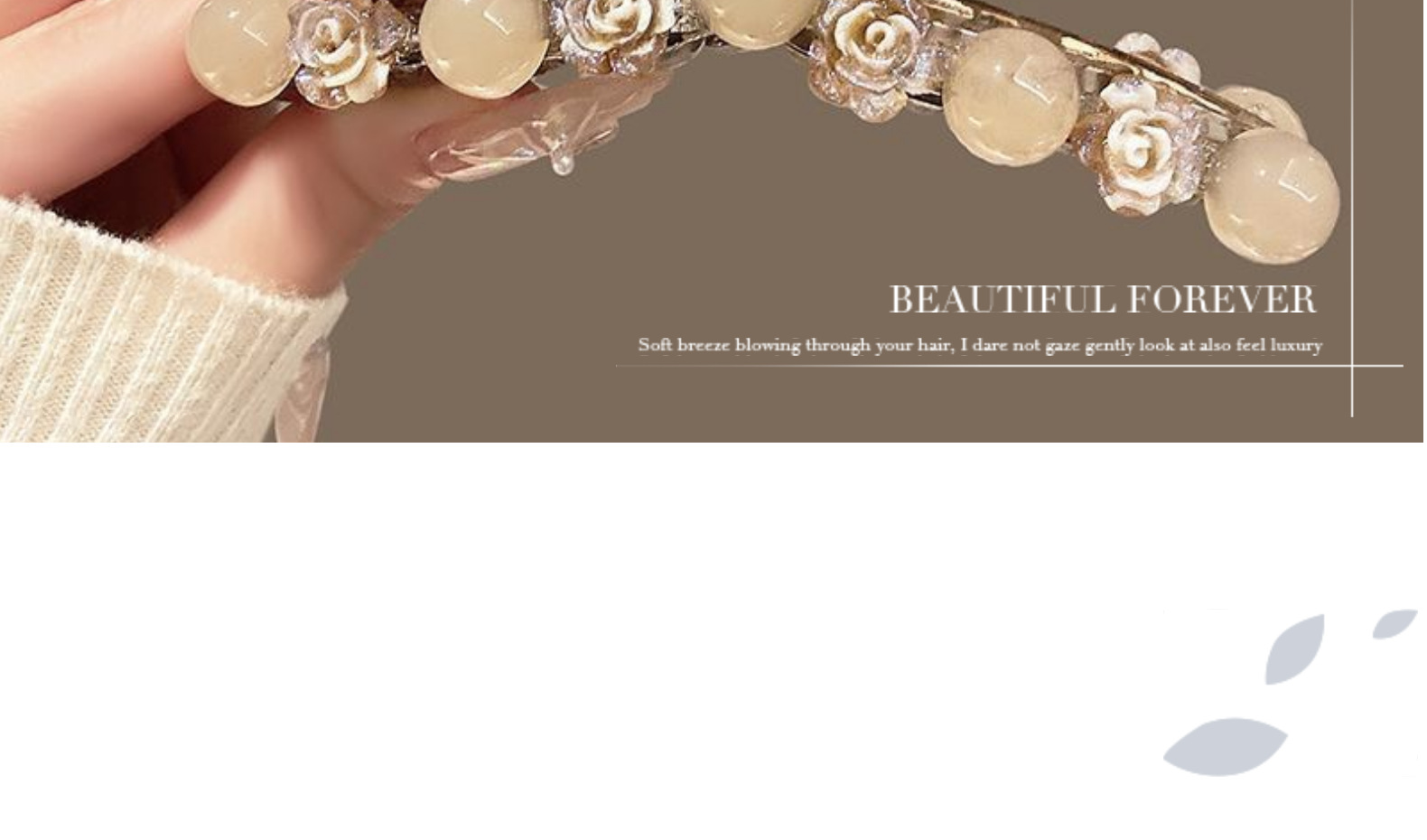 Elegant little camellia flower bead claw clip, large hair volume, high-end updo shark clip for women at the back of the head pic 2