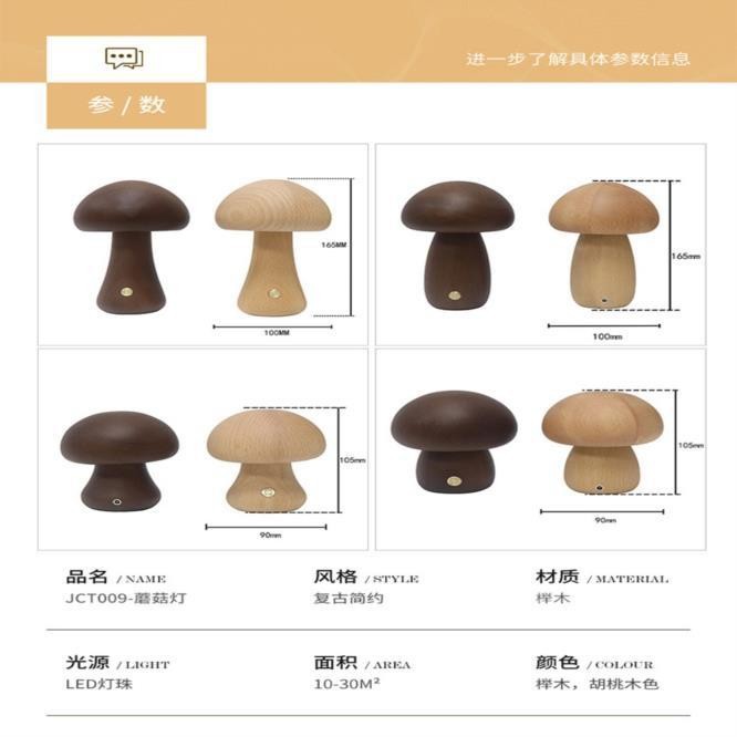INS蘑菇小夜灯暖光触摸卧室床头睡眠起夜灯高级感LED装饰氛围灯详情5