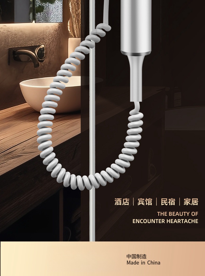 酒店壁挂式宾馆吹风机大功率电吹风民宿挂壁吹风筒免打孔厂家直销详情2