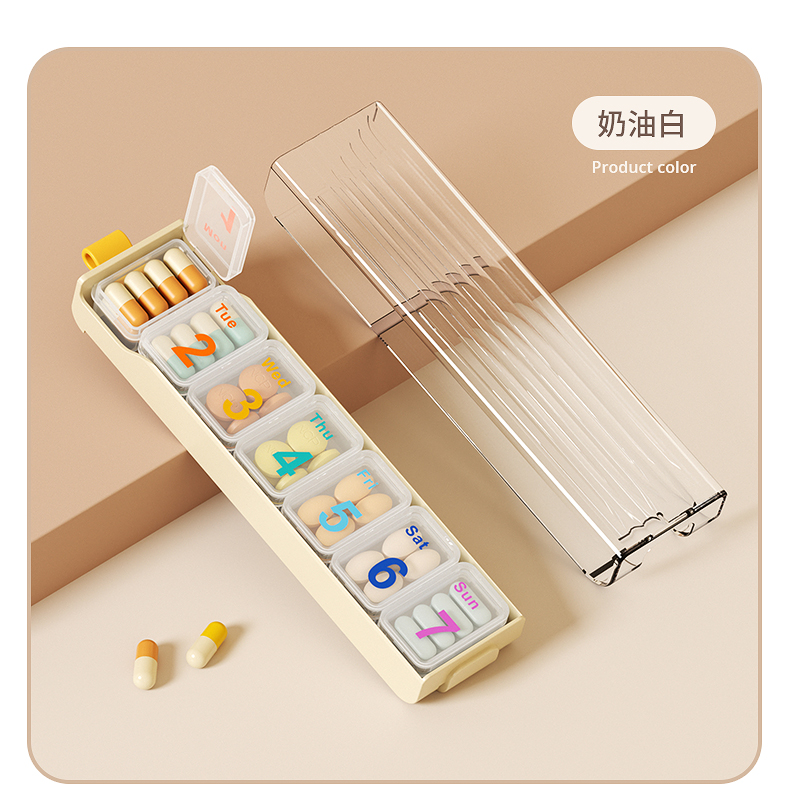 Portable medicine box, three meals a day, portable medicine packaging box, seven-compartment medicine box for seven days a week, large-capacity medicine dispenser, specially for foreign trade. Specially for foreign trade pic 34