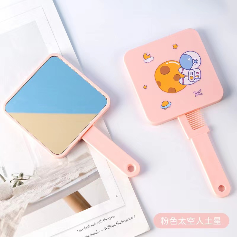 镜子化妆镜手持便携式镜梳套装镜子学生少女网红宿舍随手美妆镜详情1