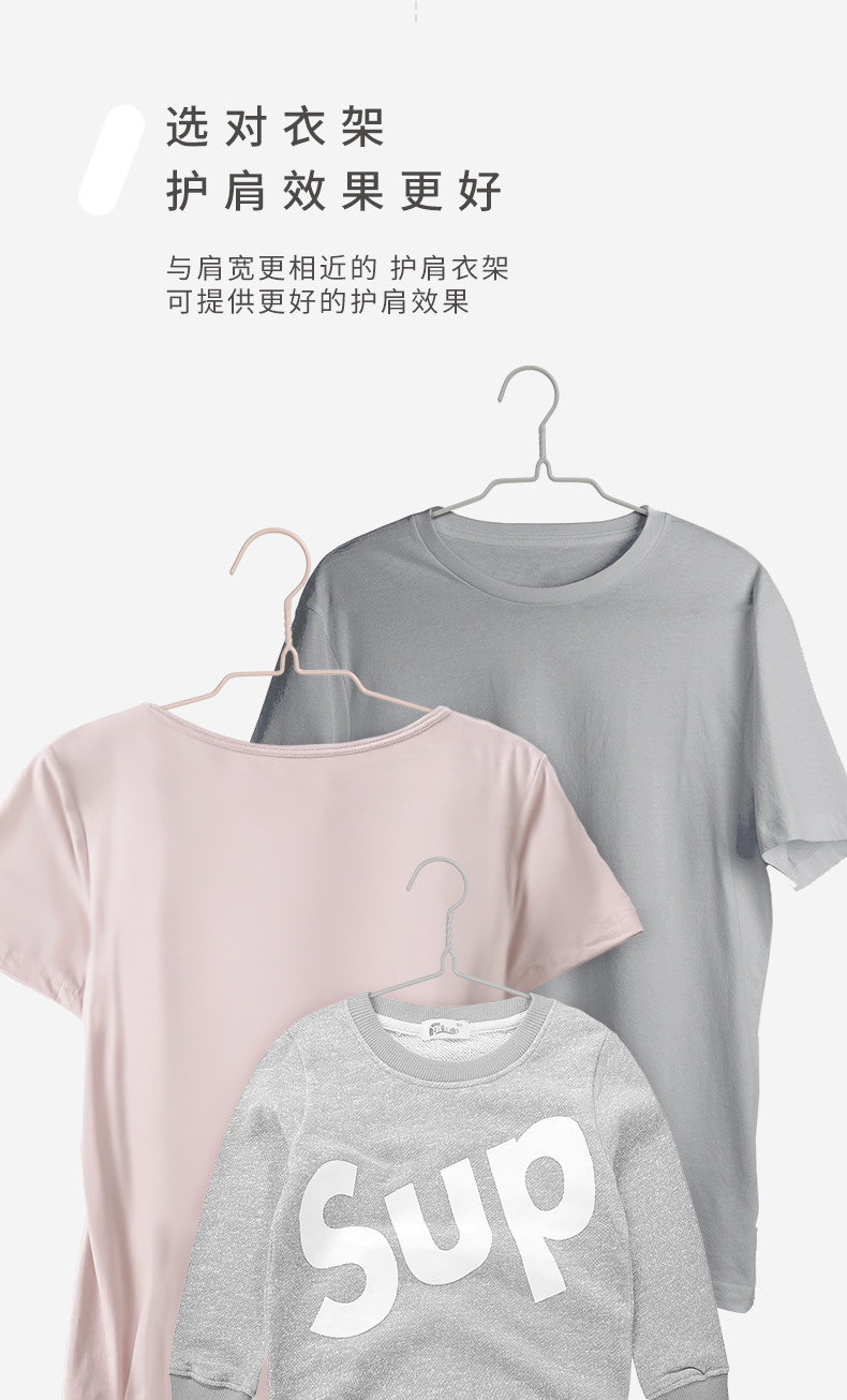 顺艺护肩浸塑无痕衣架加粗款带挂钩衣架干湿两用不鼓包家用批发详情7