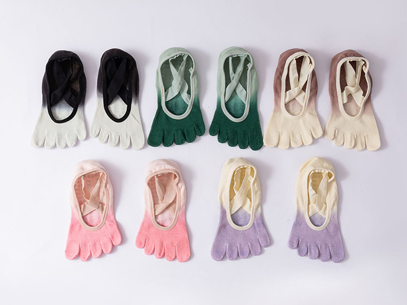 新渐变色棉分指瑜伽袜子专业防滑女士五指袜普拉提健身亚马逊跨境详情15