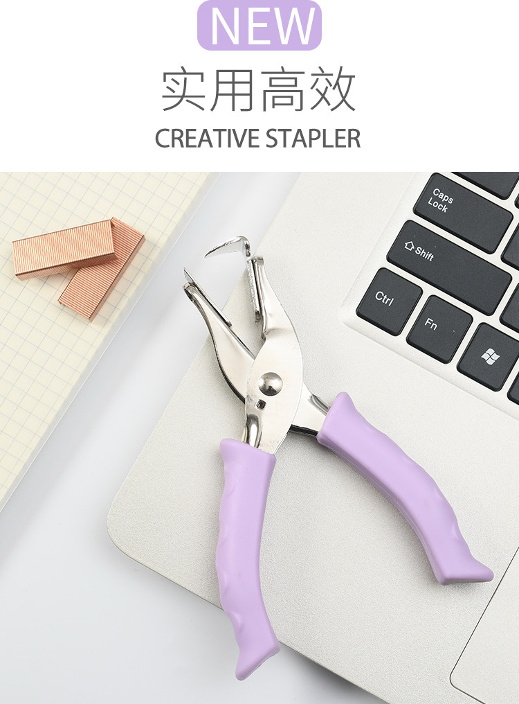 Macaron-colored hand-held nail-lifting pliers, office and financial hand-held nail-lifting devices, wholesale convenient staples and nail removers pic 2