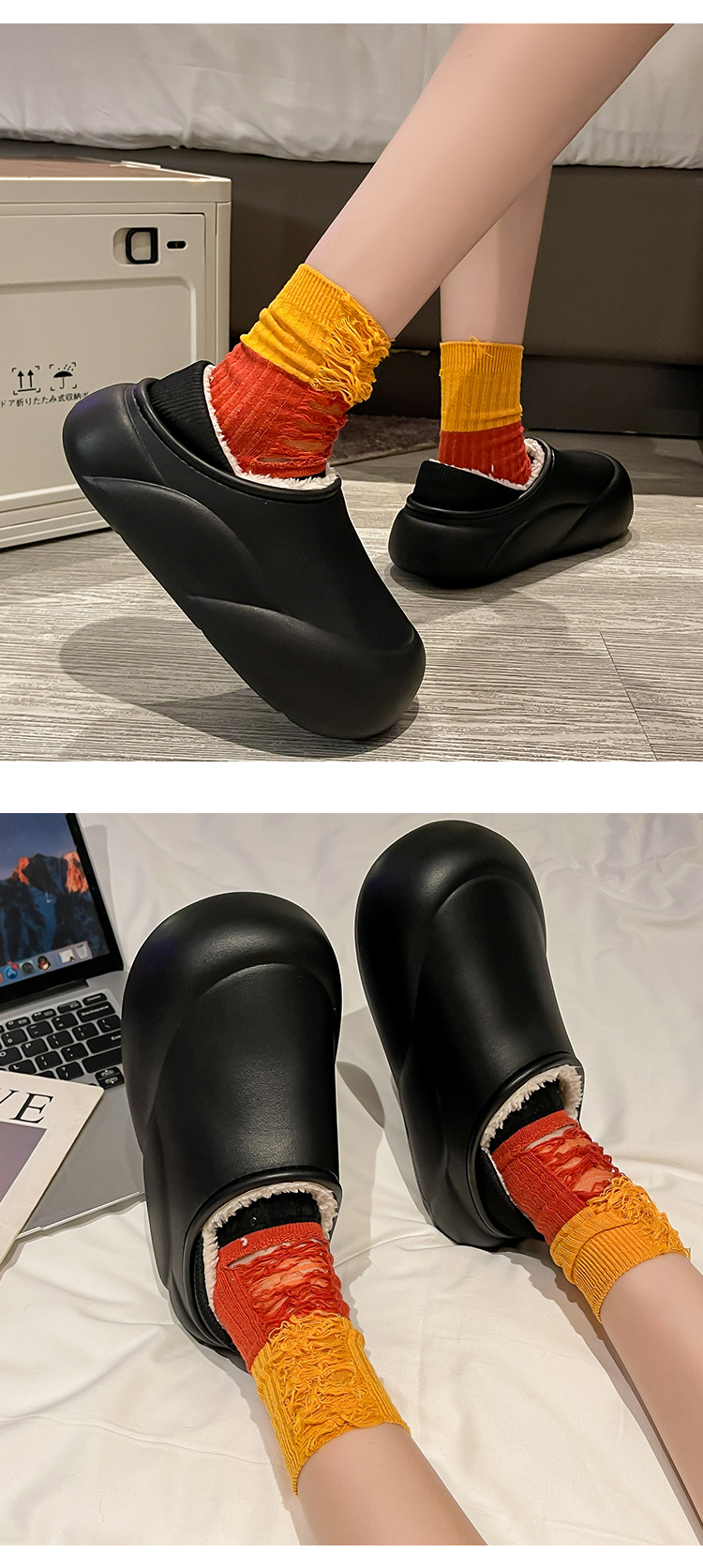 棉拖鞋家居毛拖鞋秋冬家用男款室内冬季厚底保暖加厚女情侣棉拖鞋详情13