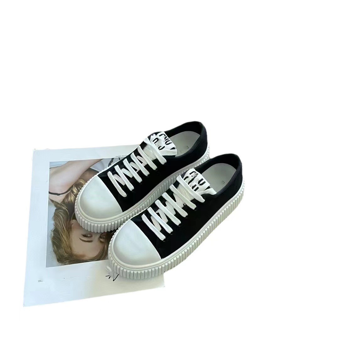 2023春季新款M家爆款休闲鞋/帆布鞋厚底增高白搭透气休闲帆布女鞋详情7