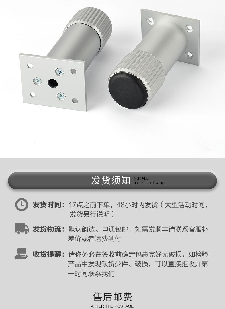 Top Nai aluminum alloy cabinet legs, bathroom cabinet legs, round and adjustable furniture feet, cylindrical support, produced in Foshan pic 36