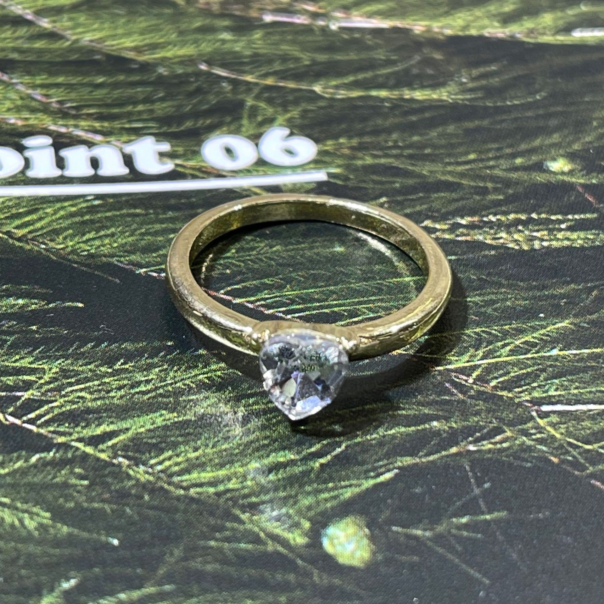 Cross-border exclusive zircon inlaid ring, Instagram style, recommended by a blogger, metal gold-plated heart-shaped ring factory direct sales pic 6