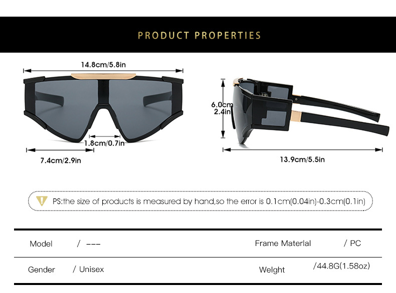 2023新品巴尔家个性骑行运动太阳镜  跨境一体多镜片三角时尚墨镜详情5