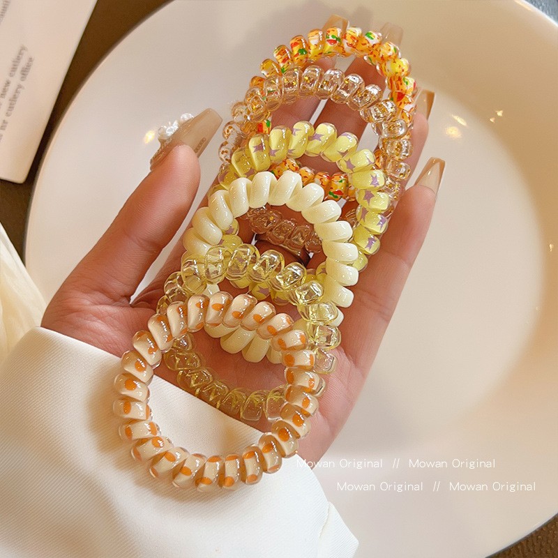 Korean-style girl ~ High-quality grapevine telephone line hair tie, summer versatile hair cord, high appearance level, durable hair accessory pic 9