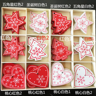 新款特价圣诞节日装饰品 环保天然复古色创意卡通木片品质款现货详情1