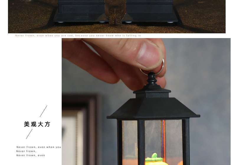 Cross-border new Halloween pumpkin lanterns, LED light wind lanterns, bar secret room Halloween costume supplies and props pic 9