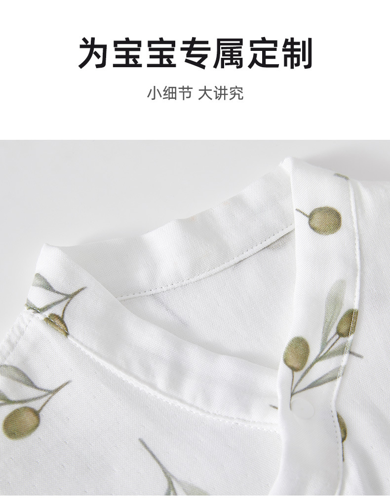 蚕丝纱布哈衣夏季婴儿连体衣薄款空调服新生女宝宝和尚服短袖爬服详情13